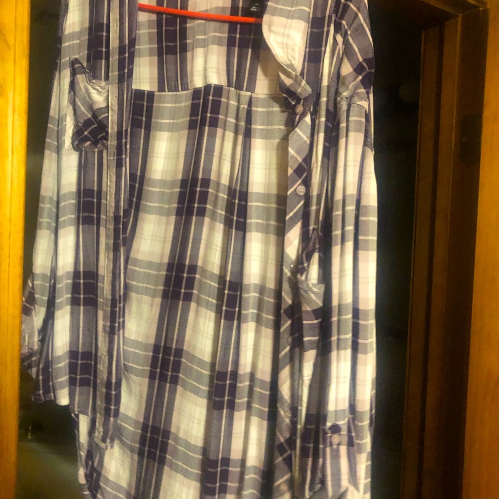 Cotton button up flannel